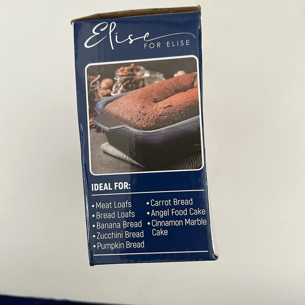 Elise for Elise Stoneware Loaf Dish Navy Blue Casserole Pan Oven Safe 500F‎ New
